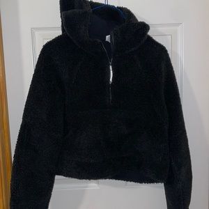 Black Lululemon fleece scuba hoodie